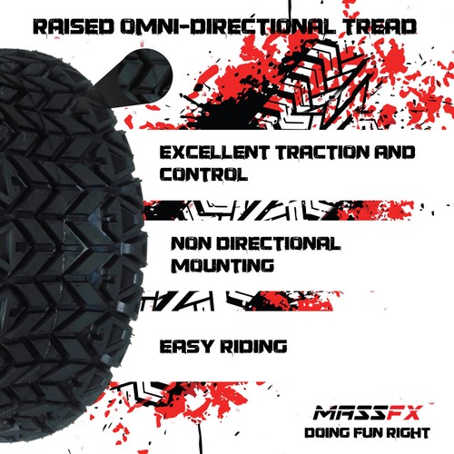 MASSFX SL 22x11-10 Front/Rear Golf Cart, Lawn & Garden Tire 4 PLY - (4) Tire - Bild 4 von 8