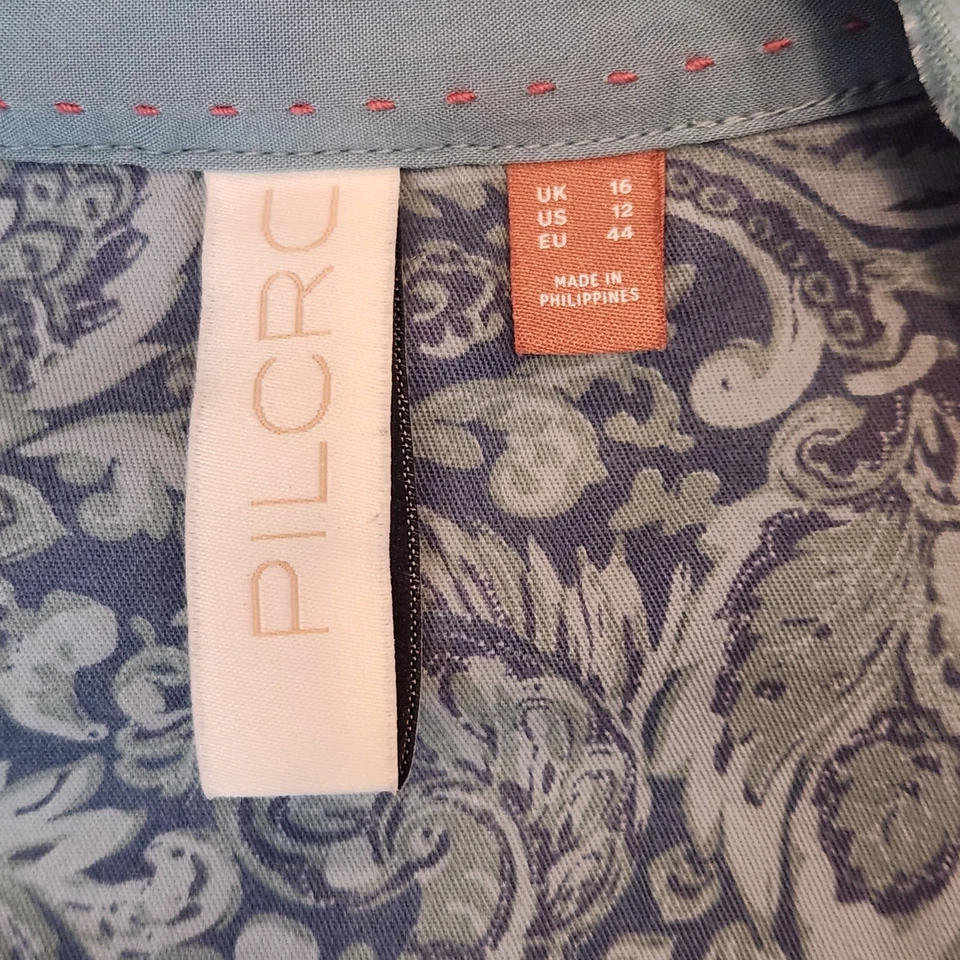 Camisa Pilcro Anthropolgie Terciopelo Aplastado Como Nueva Espuma de Mar Abotonada Para Mujer Talla 12 Foto 3 de 4