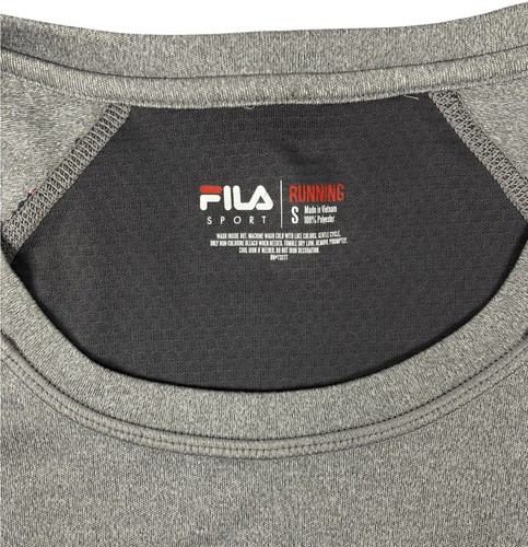 FILA SPORT RUNNING Performance S/S Top grau rosa Leopardenbesatz Damen S Polyester - Bild 3 von 14