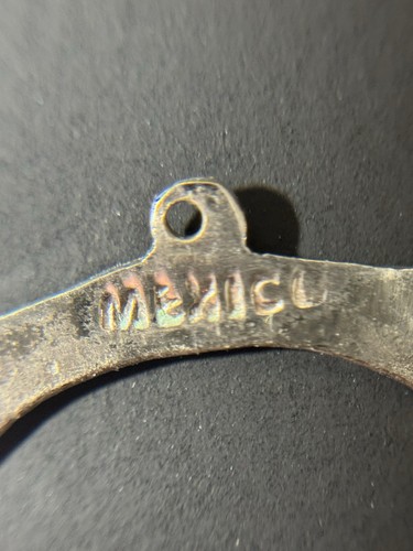 Pendientes colgantes vintage de plata de ley 925 de México con esmalte azul SIN GANCHOS - Imagen 11 de 24