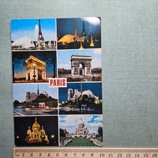 Vintage Postcard  "multi-view" souvenir Paris, France