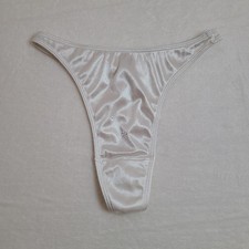 VTG Delicates Silky Second Skin Satin Full Cut Thong Panty Size Sm