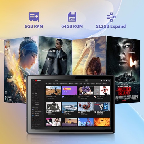 Tablet 10.1 inch Android 14 Tablets,6GB RAM+64GB ROM Quad-Core Processor 5000... - Picture 2 of 8