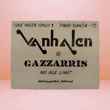 Van Halen Show Flyer (November 14-17, 1974 At Gazzarri's On The Sunset Strip)