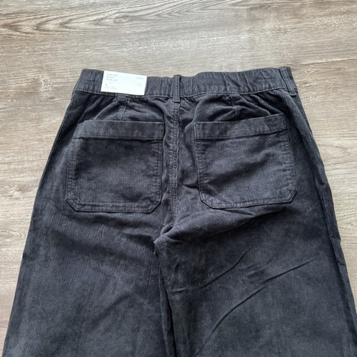 American Eagle Low Rise Baggy Wide Leg Corduroy Pant Womens 4 Short Black New - Picture 14 of 21