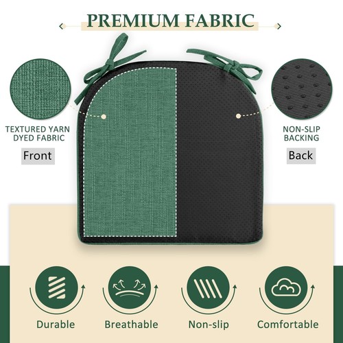Chair Cushions for Dining Chairs 6 Pack - Kitchen Chair Cushions with Ties New - Picture 5 of 7