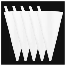 5PCS Reusable Piping Bag, Cotton 12 In Bags Reusable, Hanging Decorating White