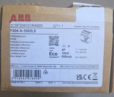 ABB 2CSF204101R4900 FI-Schutzschalter F204A-100/0,5  8012542918509