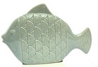 Fish Figurine Sculpture Ceramic Home & Garden Decor 8x5” Foam Green