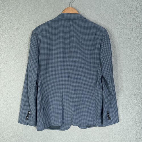 Bonobos Blazer Mens 38 short Blue Gray Check Italian Wool Sports coat READ - Picture 3 of 22
