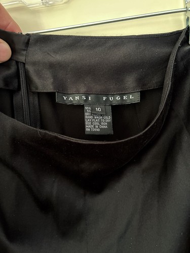 Yansi Fugel schwarz Seide Satin elegante Anzughose Abend Glamour Gr. 10 32" Taille - Bild 4 von 5