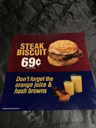 McDonalds Steak Keks Translite Schild Poster 21 3/4" x 21 3/4", 1989 - Bild 2 von 2