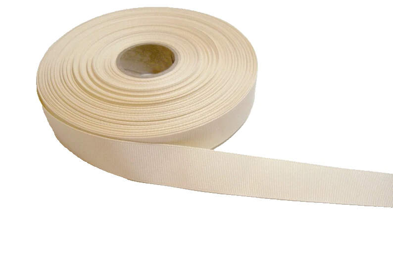 Cream Ivory Grosgrain Ribbon 1" wide x 10 yards Schiff Brand Polyester B20 - Image 2 of 3