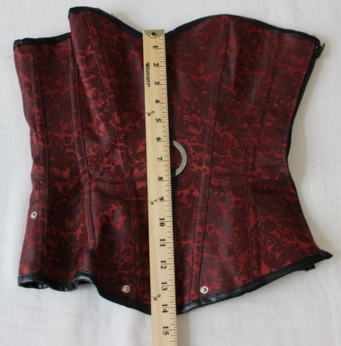 Corsetto Steampunk Gotico Overburst Disossato con Cerniera Laterale Donna Taglia S Rosso OFFERTA! - Foto 7 di 12