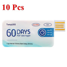 10 Pcs/Lot Tempu05 Temperature Data Logger Single Use 60 Days PDF Report USB Por