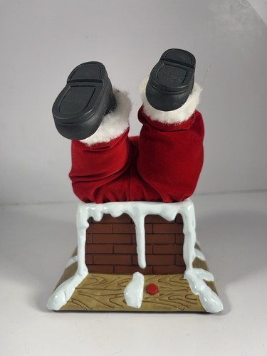 Gemmy Animatronics Weihnachtsmann steckt im Schornstein fest sprechend & Beine treten GETESTET FUNKTIONIERT - Bild 2 von 5