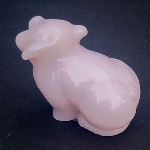 Fenton FAGCA Exclusive Glass Pig Crown Tuscan Pink Undecorated Piggy Figurine - Picture 7 of 17
