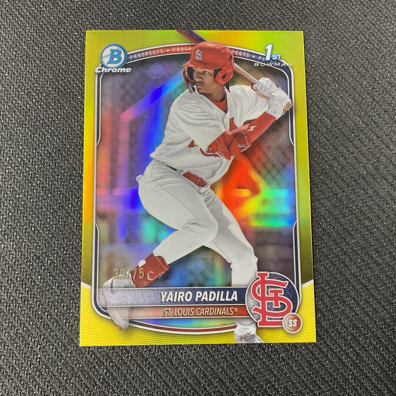 YAIRO PADILLA 1st Prospect Yellow Refractor 39/75 2025 Bowman Chrome Baseball BK