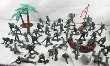 GREEN ARMY MAN SET 2" Tall 45 Pieces - Plastic Soldier - Military