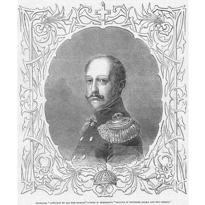 RUSSLAND Der Kaiser Nikolaus - antiker Druck 1853