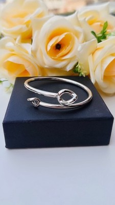 Italienisches Silber Armband Modern Offene Manschettenschlaufe Stil Elegantes Geschenk für Damen