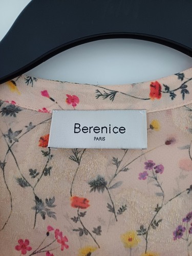 Berenice Sonia Wrap Dress Gold Broderie Long Sleeve Apricot Size 36 / 8 - Picture 5 of 7