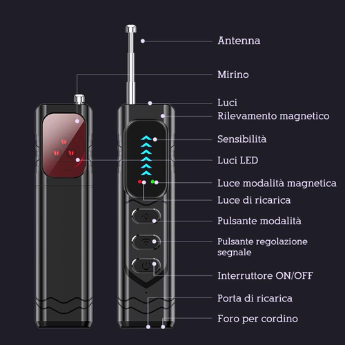 Rilevatore Microspie, Rilevatore GPS, Detecțeur Telecamere Nascoste, Rivelatore  - Foto 3 di 12