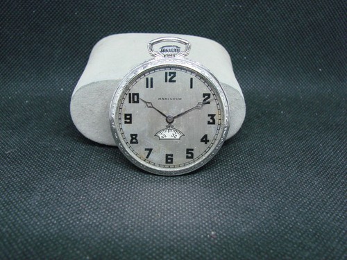 TASCHENUHR 45mm HAMILTON 12 SIZE SECOMETER 17 JEWEL 912 UHRWERK SPRUNGSEKUNDE