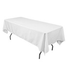 5 pc 60"x102" Rectangular Cloth Fabric Linen Tablecloth - White - Wedding fv