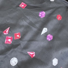 Victoria's Secret Satin Pajama Set Medium Black Gemstone Jewel Print Size M