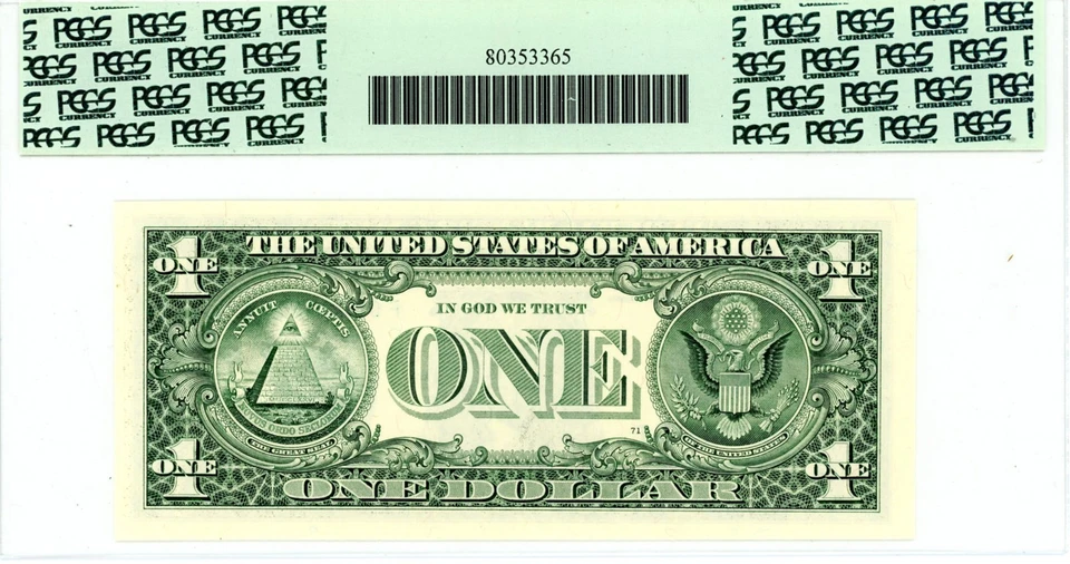 FR-1933-F 2006 $1 FW FRN PCGS 66 Boca Raton Run Low Serial F00000615I - Image 2 of 2