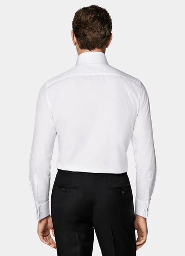 Suitsupply White Plissé Tailored Fit Tuxedo Shirt - 14 1/2 - Brand New With Tags - Picture 3 of 4