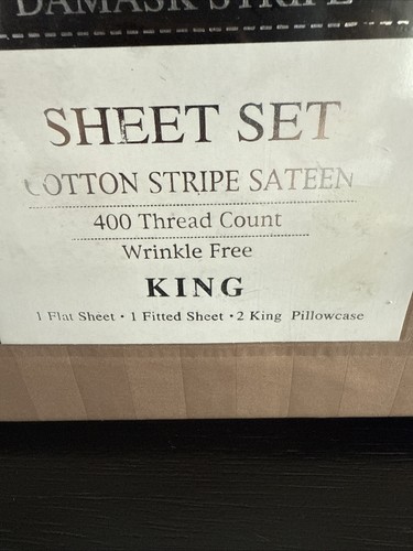 Colección Hotel Damasco Algodón Rayas Satén 400 Hilos Sin Arrugas KING - Imagen 5 de 8