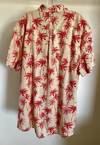 TOMMY HILFIGER NWT $69.50 Tropical PALM TREE Print HAWAIIAN RESORT SHIRT 3XL - Picture 4 of 8