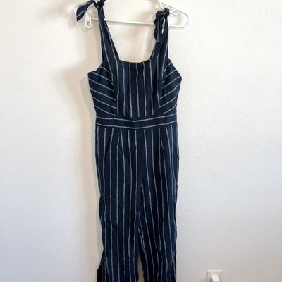 RACHEL Roy Women's Navy Blue Striped Jumpsuit Size 4