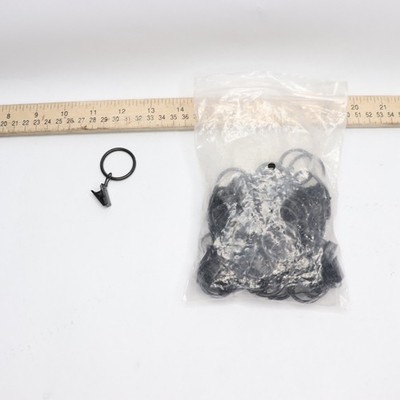 (50-Pk) Curtain Clip Rings Black 1''