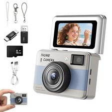 Mini Keychain Camera - HD Thumb Camera, 1.47-inch Flip Screen Multiple Shoo...