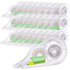32-Count White Correction Tape Transparent Dispenser for Office School