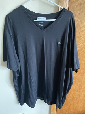Lacoste V-Neck Pima Cotton Black T-Shirt 4XL