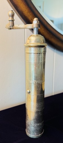 The Frugal Gourmet Vintage Messing Kaffeemühle Pfeffer Gewürzmühle Made In Greece - Bild 3 von 12