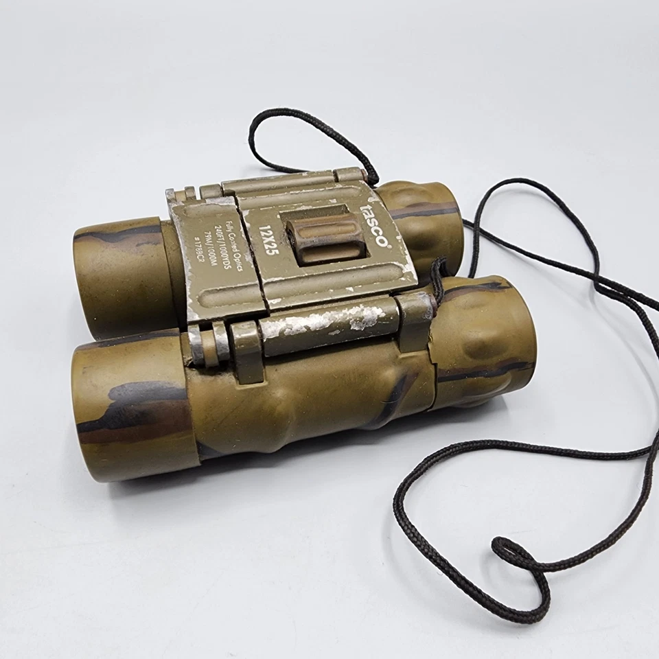 TASCO BINOCULARS 12x25 MODEL 178BCR FULLY COATED OPTICS CAMMO DESIGN 240’/1000yd - Image 4 of 4