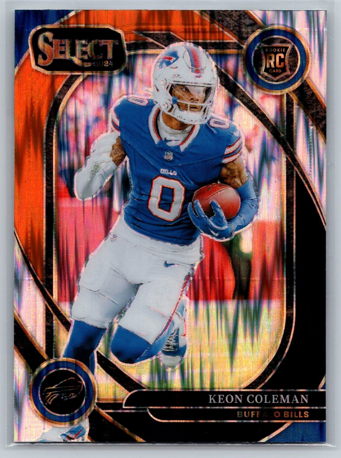 2024 Panini Select Keon Coleman #280 Orange & Black Shock Prizm (RC) Club Level