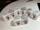 RARE VINTAGE 1930’S TIPP CITY MILK GLASS CHERRY SHAKER SET Of 8