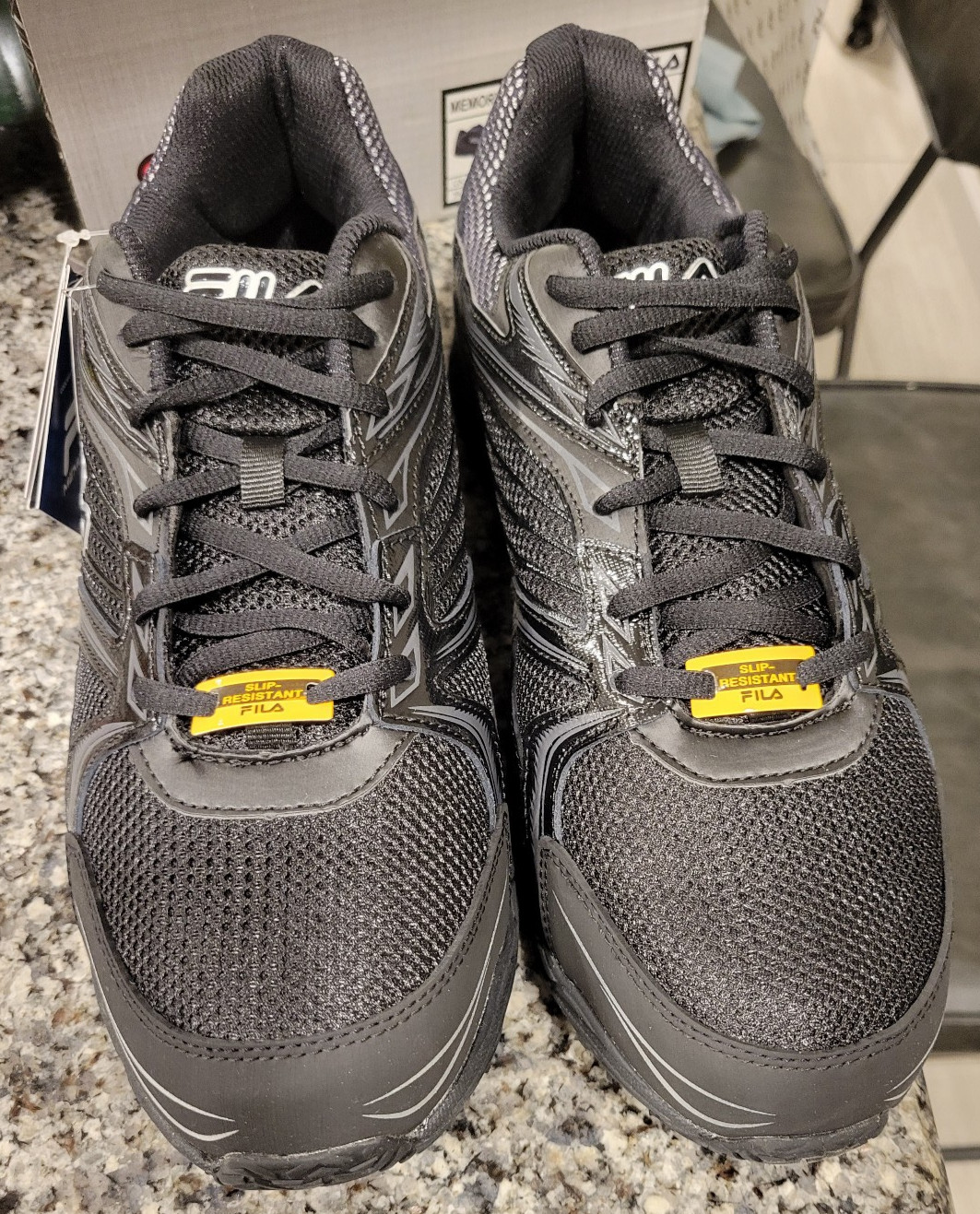 Fila Memory Reckoning 7 Slip Resistant Steel Toe Mens 11.5 Black Athletic Shoes