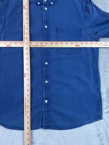 H&M | Mens | Button Down Long Sleeve Denim Shirt | M | Dark Wash | Pockets - Picture 3 of 9