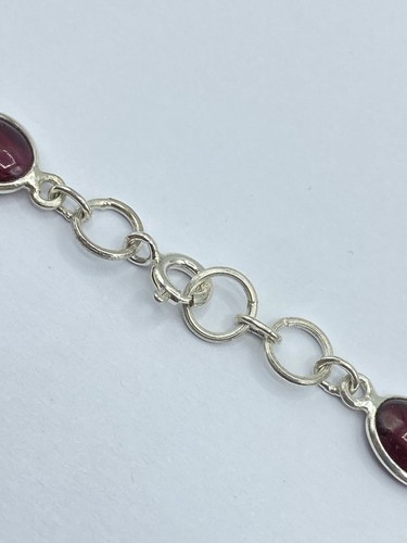 Beautiful Vintage Sterling Silver & Cabochon Amethyst Gemstone Bracelet - Picture 2 of 11