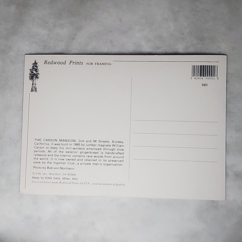 Front View The Carson Mansion Eureka California Vintage Souvenir Postcard - Picture 2 of 2