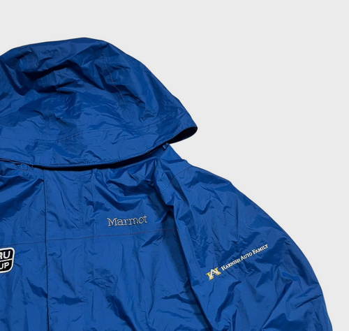 MARMOT Blue Nylon SUBARU PUYALLUP RAIN JACKET Car Dealership Hike Coat Men's M - Picture 3 of 11