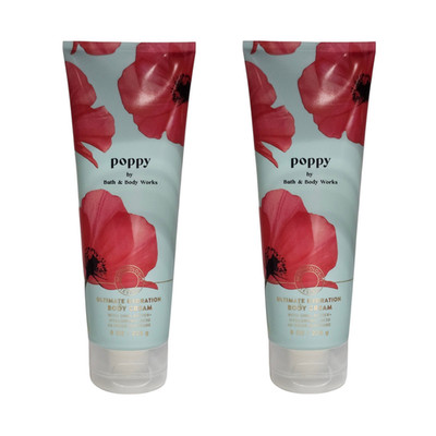 2 NEW Bath & Body Works Poppy Ultimate Hydration Body Cream,8 oz