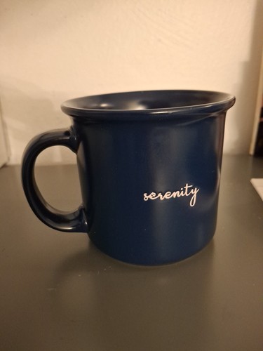 Nicole Miller "Serenity" Letras Blancas Gres Azul 16 Oz. Taza sopa café  - Imagen 8 de 11